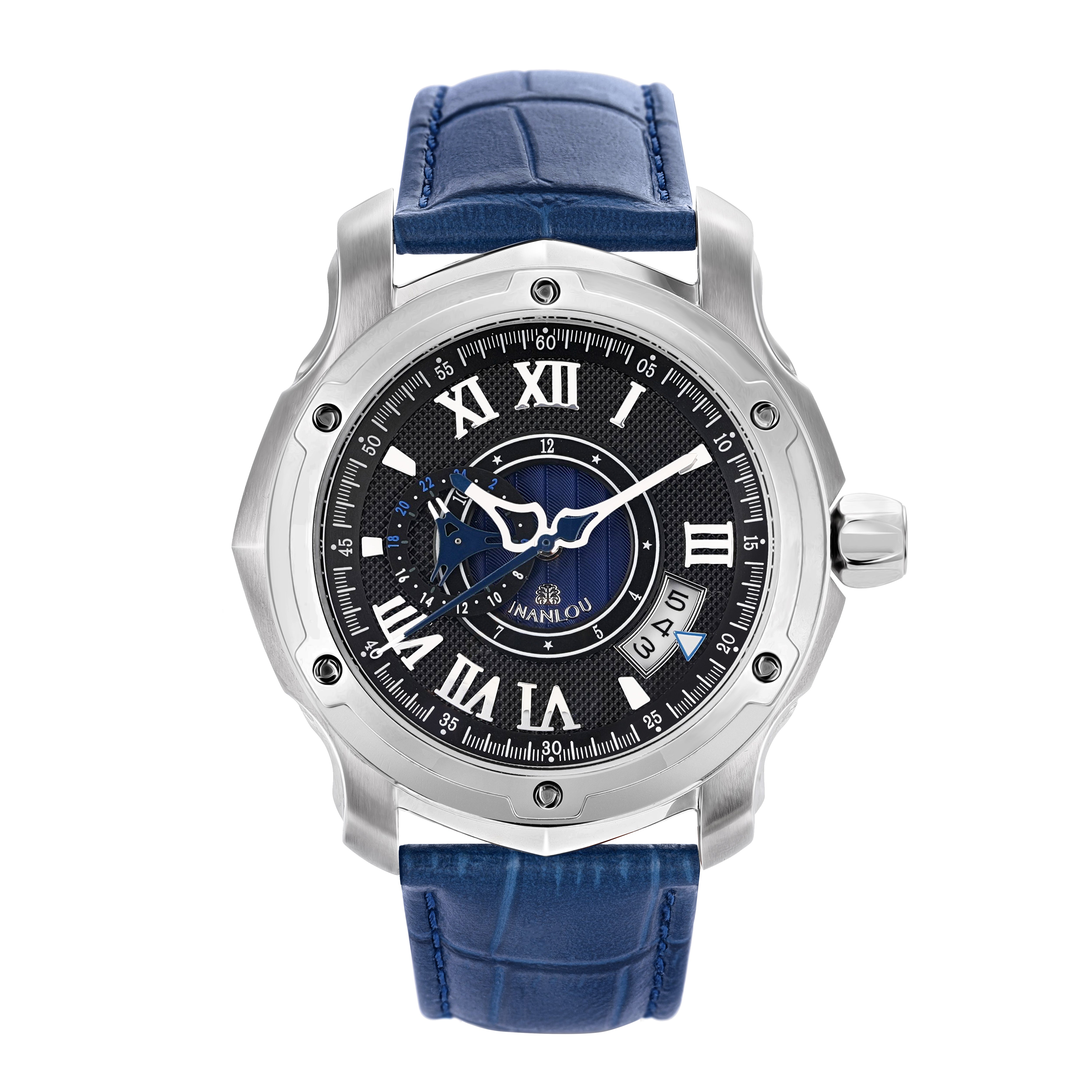 AI144 SPORT - BLACK DIAL / DARK BLUE LEATHER STRAP