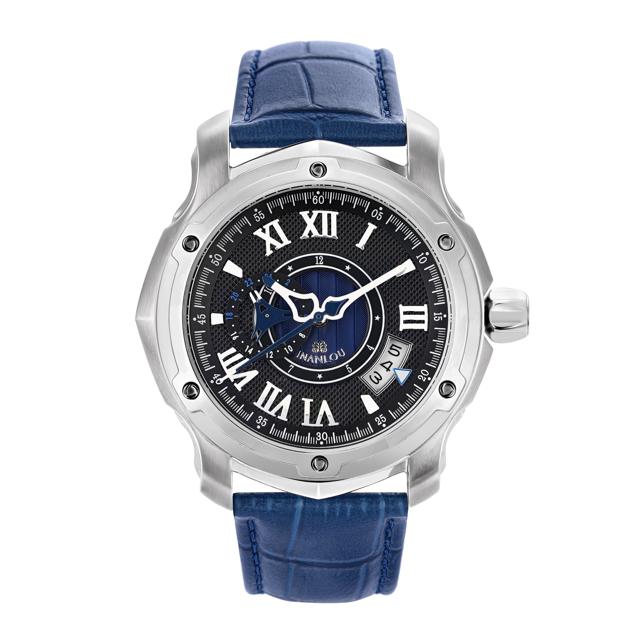 AI144 SPORT - BLACK DIAL / DARK BLUE LEATHER STRAP